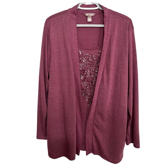 White Stag Women's Rose 2 in 1 Fly Away Long Sleeve Blouse Size XXL - Picture 1 of 7